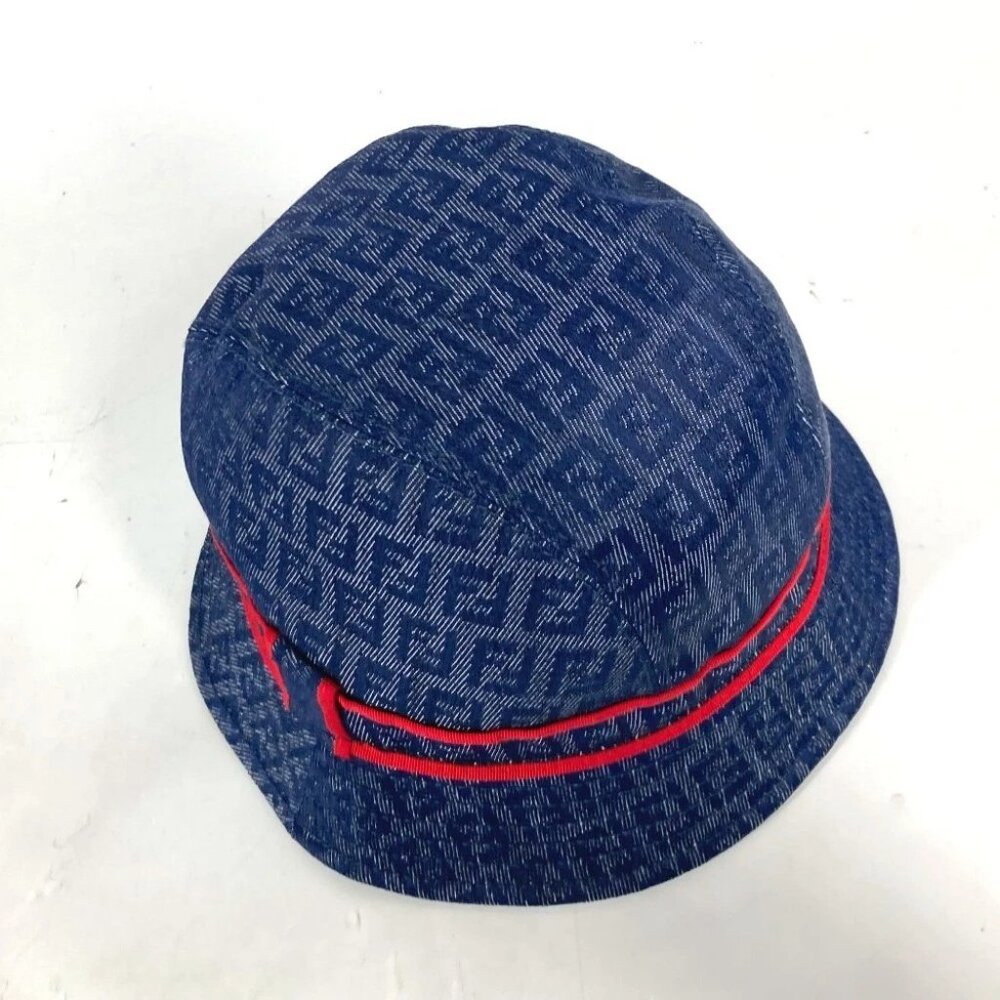 FENDI Zucca hat hat bucket hat bob hat hat polyester / cotton blue/Red - Picture 6 of 12